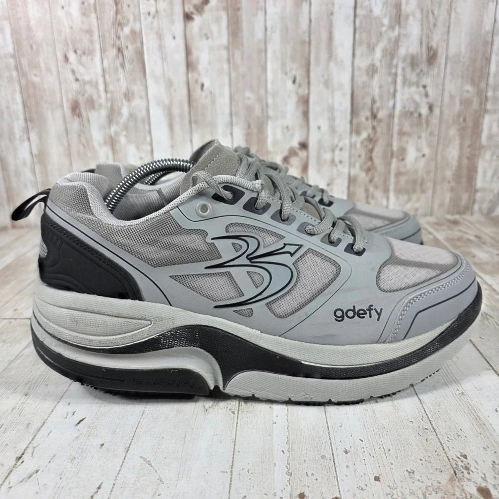 Gravity Defyer G-Defy Ion Mens 11 Wide Grey Black Walking Shoes TB9022MGS-W